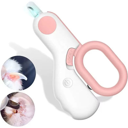 Professional LED Lighted Pet Nail Clipper with Safety Lock - Grooming Tool for Cats and Dogs