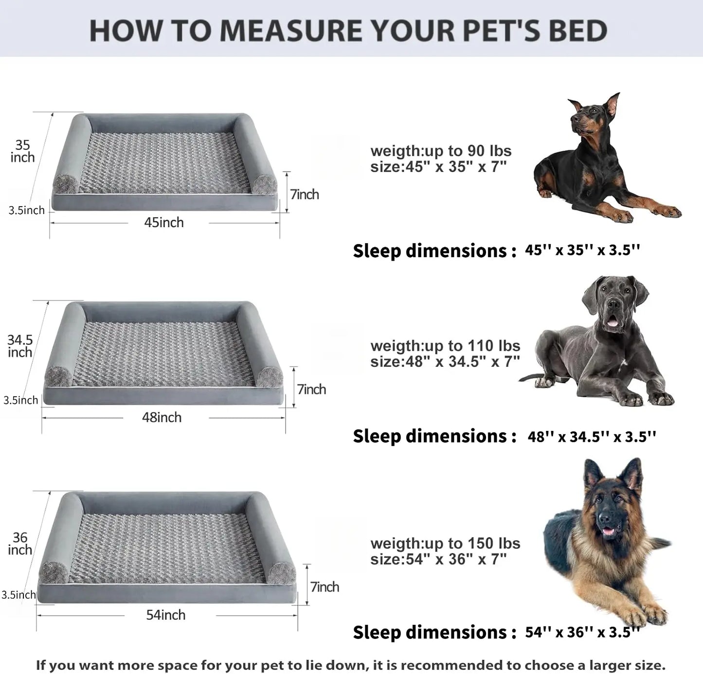 Orthopedic Self-Warming Calming Dog Bed for Medium to Large Dogs, Waterproof Couch Pet Bed with Removable Washable Cover by Summervibes