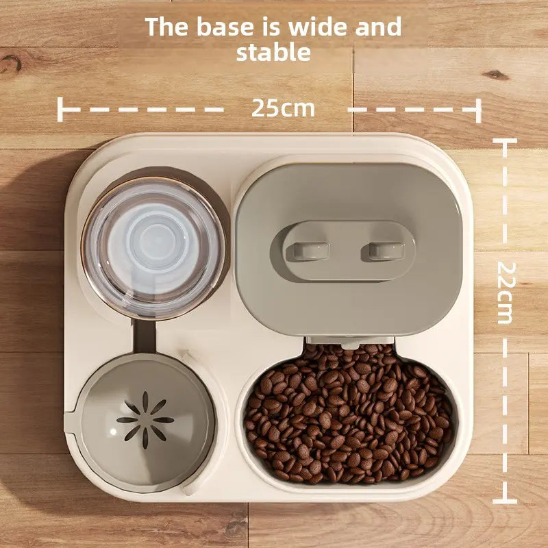 Automatic Cat Feeder and Water Dispenser Combo, Gravity-Operated, Durable Plastic Design, Ideal for Cats, User-Friendly Pet Supplies