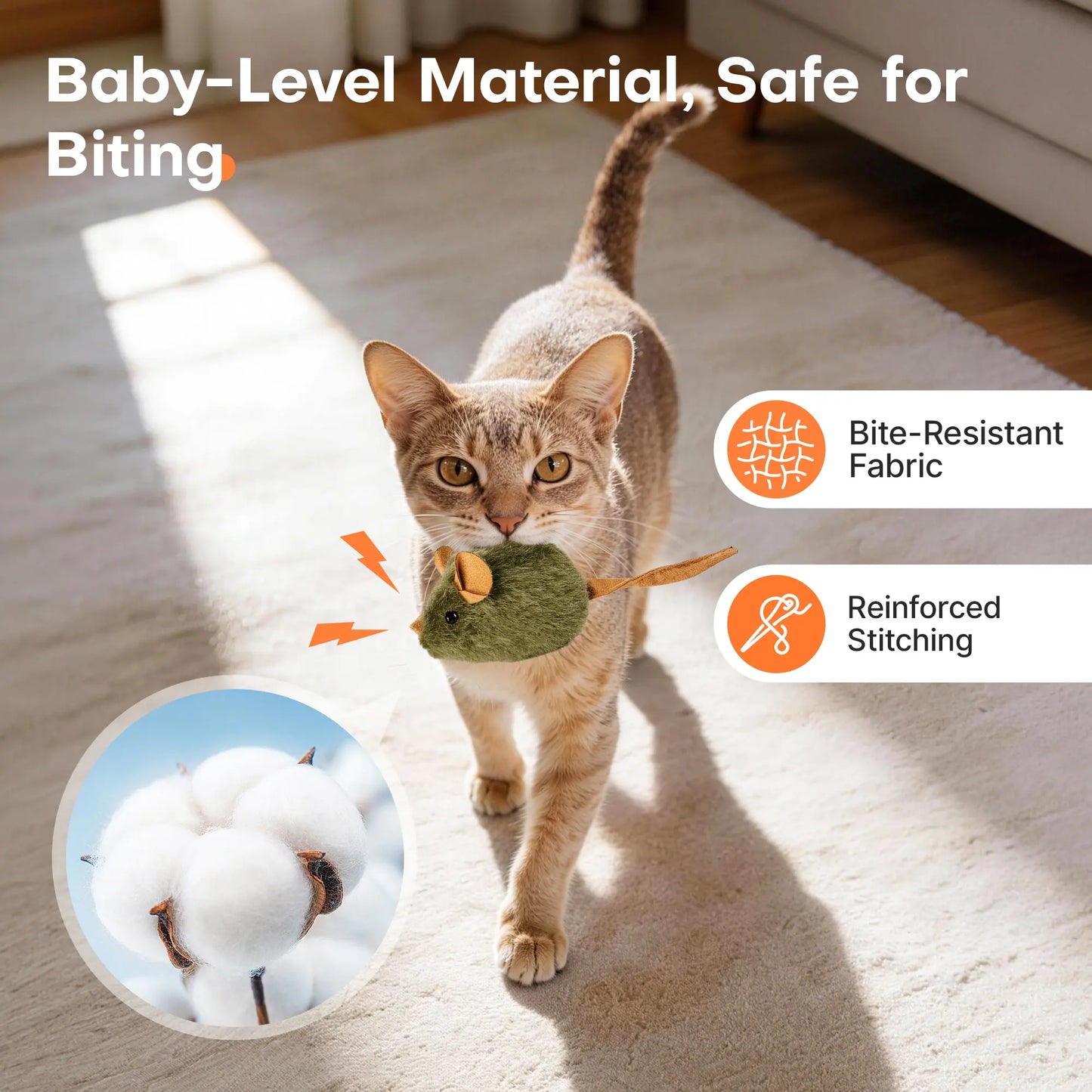Potaroma 3-Pack Interactive Plush Cat Toys - Realistic Squeaky Mice for Indoor Play and Enrichment for Kittens, Adults, and Senior Cats - Ideal Gift Set for Pet Enthusiasts