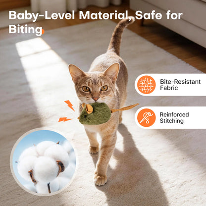 Potaroma 3-Pack Interactive Plush Cat Toys - Realistic Squeaky Mice for Indoor Play and Enrichment for Kittens, Adults, and Senior Cats - Ideal Gift Set for Pet Enthusiasts