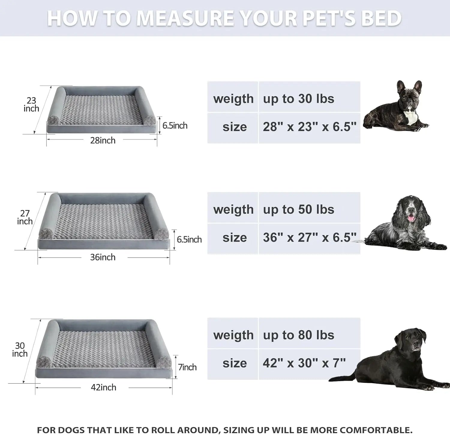 Orthopedic Self-Warming Calming Dog Bed for Medium to Large Dogs, Waterproof Couch Pet Bed with Removable Washable Cover by Summervibes