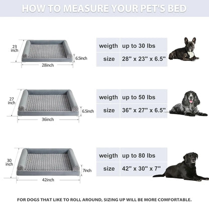Orthopedic Self-Warming Calming Dog Bed for Medium to Large Dogs, Waterproof Couch Pet Bed with Removable Washable Cover by Summervibes